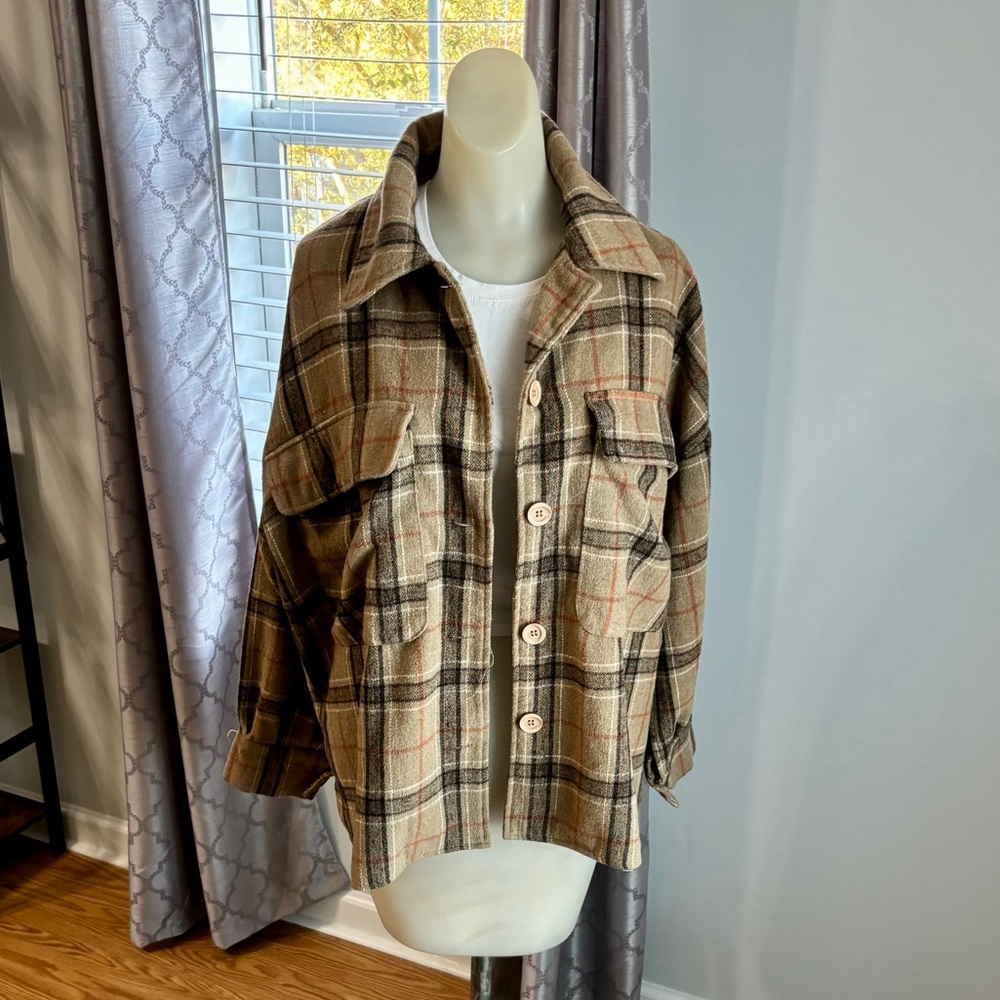 Hers & Mine Shacket Size Large Neutral Country Cowgirl Casual Western Rodeo